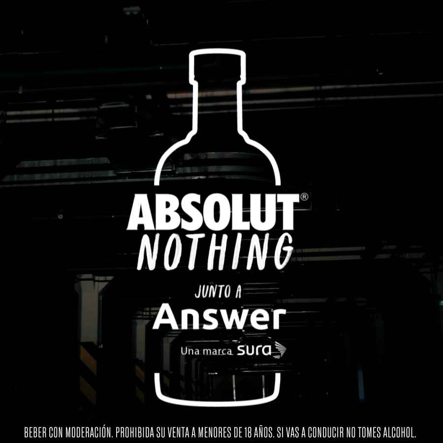 Portada de "Absolut Nothing", la campaña de concientización que lanza Absolut Vodka junto a Answer Seguros