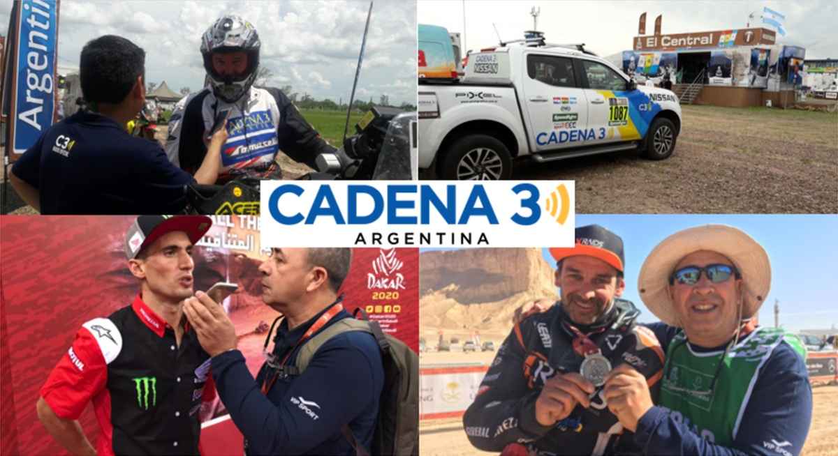 Portada de Cadena 3 Argentina, presente en el rally Dakar 2021