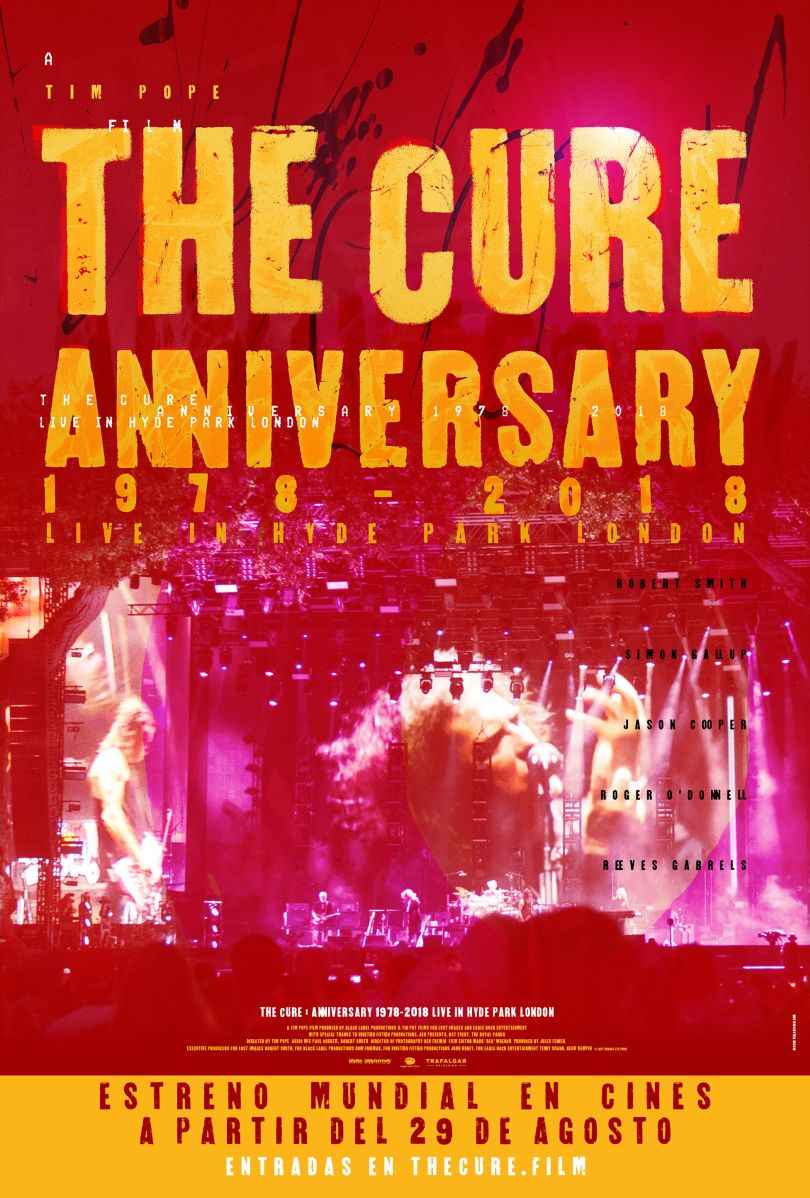 Portada de “The Cure - Anniversary 1978-2018 Live In Hyde Park London” se proyectará en las salas Cinemark y Hoyts 