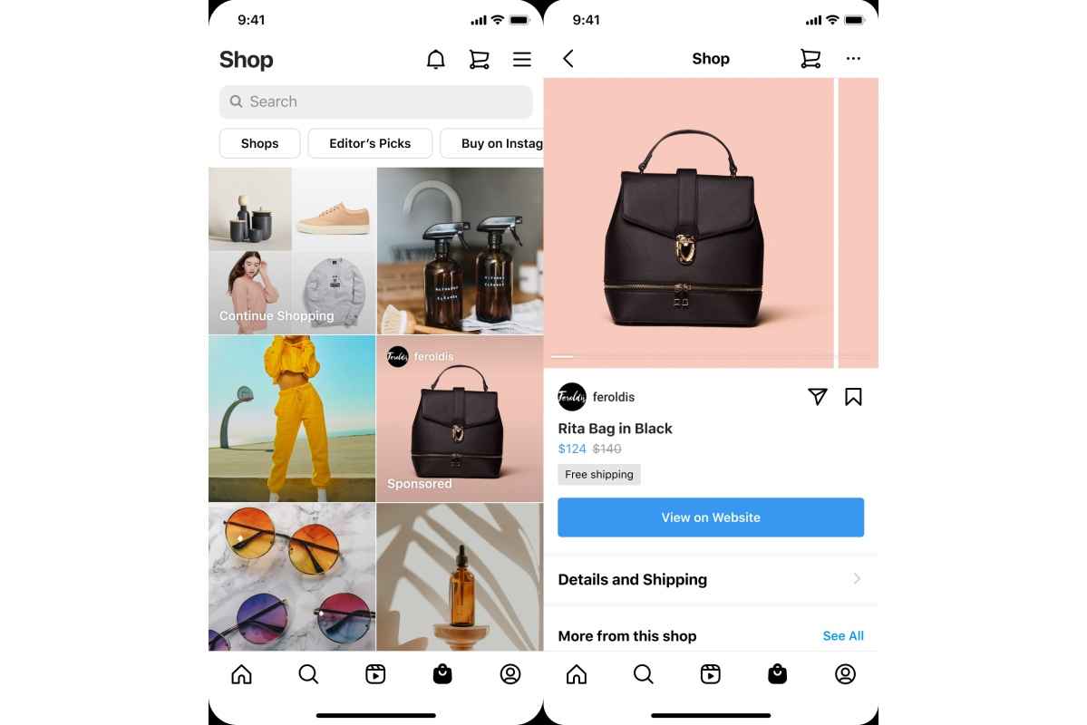 Portada de Instagram incorpora anuncios en la pestaña de Instagram Shop
