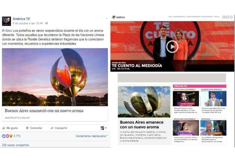 Portada de América TV realizó junto a Glade una acción digital para su campaña #SentíArgentina