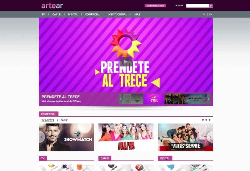 Portada de Artear lanzó su nuevo site institucional diseñado por Lion Agency