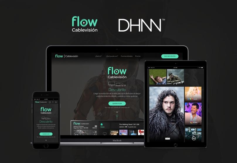 Portada de DHNN Creative Agency, a cargo del site de lanzamiento de Flow de Cablevisión
